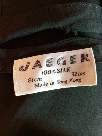Vintage Jaeger Black Silk Short Sleeve Top Size Approx 10 - Whispers Dress Agency - Sold - 3