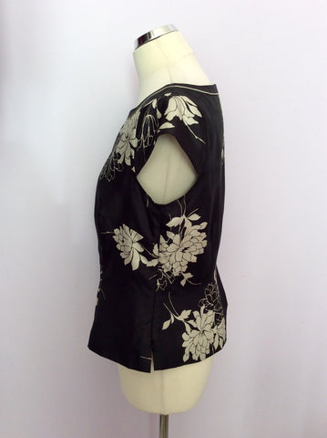 Jacques Vert Black & Ivory Floral Print Top & Skirt Size 10/12 - Whispers Dress Agency - Womens Suits & Tailoring - 3