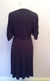 LK Bennett Black Short Sleeve Wrap Dress Size 14 - Whispers Dress Agency - Sold - 3