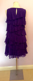 MONSOON PURPLE SILK TIERED OCCASION DRESS SIZE 10 - Whispers Dress Agency - Sold - 3