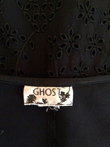 GHOST BLACK BROIDERY ANGLAISE TOP SIZE L - Whispers Dress Agency - Womens Tops - 3