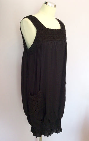 Sophyline Black Appliqué Trim Dress Size S/M - Whispers Dress Agency - Womens Dresses - 2