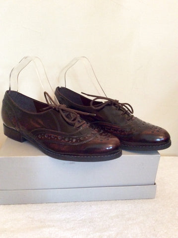Brand New Clarks Brown Leather Lace Up Brogue Shoes Size 5.5/38.5 - Whispers Dress Agency - Sold - 4