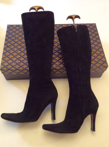 Patrick Cox Black Suede Knee Length Boots Size 5/38 - Whispers Dress Agency - Womens Boots - 2