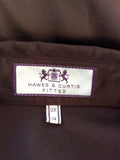 HAWES & CURTIS BLACK MATT SATIN FITTED DOUBLE CUFF SHIRT SIZE 14 - Whispers Dress Agency - Sold - 3