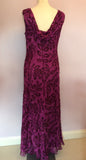 Country Casuals Dark Pink Silk Blend Long Dress Size 14 - Whispers Dress Agency - Sold - 3