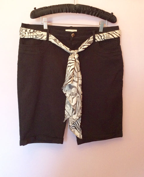 Smart Lakeland Black Shorts With Tie Scarf Belt Size 14 - Whispers Dress Agency - Womens Shorts - 1