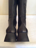 Dolcis Black Leather Knee Length Boots Size 8/42 - Whispers Dress Agency - Sold - 6