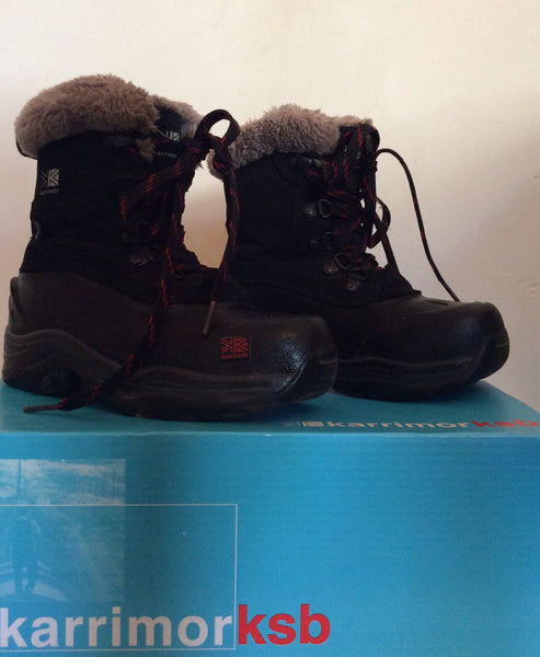 Karrimor Junior Black / Red Suede Snow / Walking Boots Size 12 - Whispers Dress Agency - Boys Footwear - 1