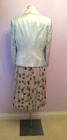 Fenn Wright Manson Pale Duck Egg Silk Dress & Jacket Suit Size 16 - Whispers Dress Agency - Womens Suits & Tailoring - 3