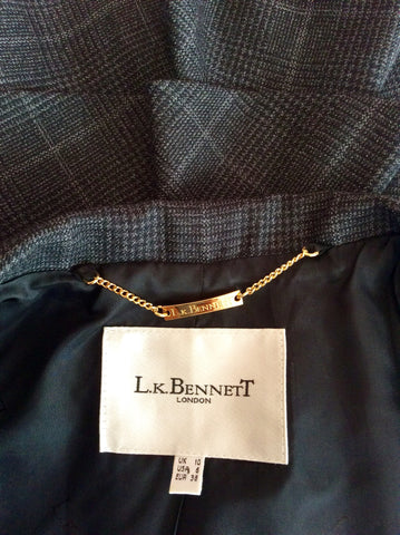 LK Bennett Charcoal Grey Check Wool Dress Suit Size 8/10 - Whispers Dress Agency - Sold - 4