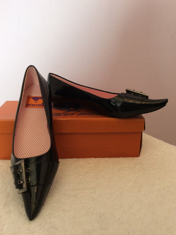 Brand New Rocket Dog Black Patent Buckle Trim Flat Shoes Size 5/38 - Whispers Dress Agency - Sold - 2
