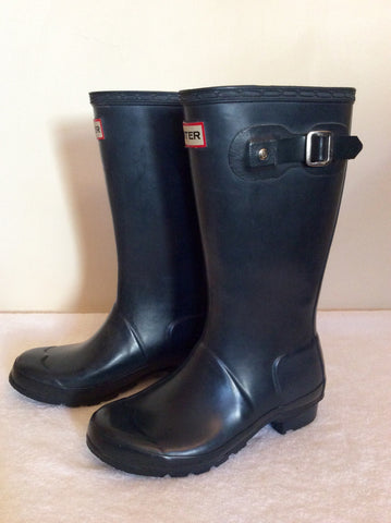 Hunter Dark Blue Short Wellington Boots Size 2/34.5 - Whispers Dress Agency - Womens Boots - 3