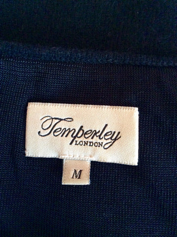 Temperley Black & Blue/Grey Trim Merino Wool & Cashmere Dress Size M - Whispers Dress Agency - Womens Dresses - 6