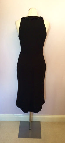 Marks & Spencer Black Frill Trim Neckline Dress Size 12 - Whispers Dress Agency - Womens Dresses - 4