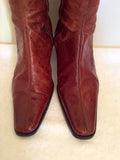 Red Or Dead Chestnut Brown Leather Boots Size 4/37 - Whispers Dress Agency - Sold - 3