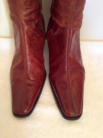 Red Or Dead Chestnut Brown Leather Boots Size 4/37 - Whispers Dress Agency - Sold - 3