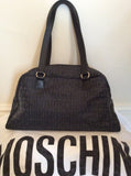 Moschino Dark Grey & Black Monogram Shoulder / Handbag - Whispers Dress Agency - Sold - 1