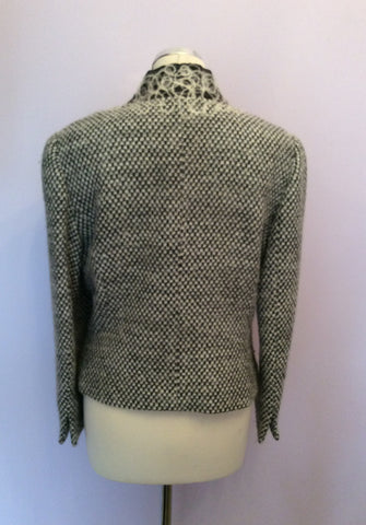 Minuet Dark Grey & Ivory Weave Wool & Alpaca Blend Jacket Size 14 - Whispers Dress Agency - Sold - 3