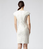 Brand New Reiss Cream Lace Jersey Dress Size 14 - Whispers Dress Agency - Womens Dresses - 3
