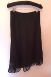 Night By Birger Et Mikkelsen Black Sequin Trim Silk Skirt Size 10 - Whispers Dress Agency - Womens Skirts - 3