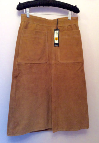 Brand New Marks & Spencer Autograph Tan Suede Skirt Size 10 - Whispers Dress Agency - Sold - 1