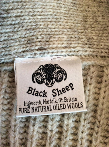 Black Sheep Oatmeal Pure Natural Oiled Wool Cardigan Size L - Whispers Dress Agency - Sold - 3