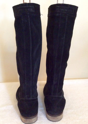 Diesel Black Suede Flat Boots Size 7/40 - Whispers Dress Agency - Sold - 4