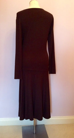 Bailey Dark Brown Bamboo Stretch Jersey Dress Size M - Whispers Dress Agency - Sold - 4