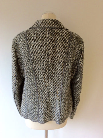 CATHERINA HEPTER DARK GREY WEAVE WOOL BLEND JACKET SIZE 16