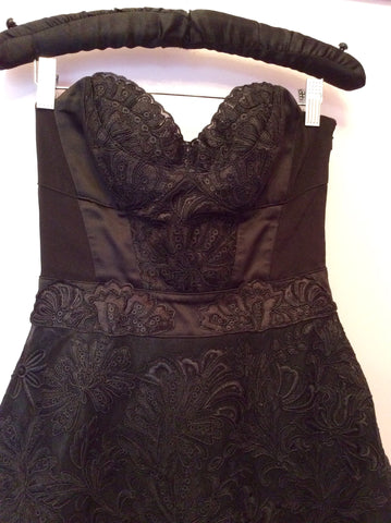 Karen Millen Black Lace Strapless Dress Size 8 - Whispers Dress Agency - Womens Dresses - 5