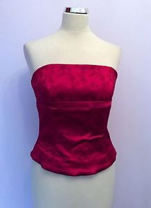 Coast Red Satin Bustier Top Size 12 - Whispers Dress Agency - Womens Tops - 1