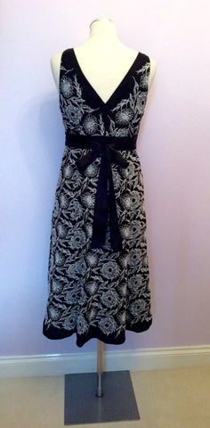 Monsoon Black & White Embroidered Floral Detail Linen Dress - Whispers Dress Agency - Womens Dresses - 4