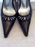 Faith Solo Black Leather Slingback Heels Size 4/37 - Whispers Dress Agency - Womens Heels - 3