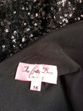 THE PRETTY DRESS COMPANY BLACK SEQUINNED PEPLUM TOP SIZE 16 - Whispers Dress Agency - Sold - 5