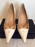 Chanel White & Beige Trim Leather Heels Size 7.5/40.5 - Whispers Dress Agency - Sold - 2