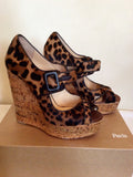 Christian Louboutin Leopard Print Platform Wedges Size 6.5/39.5 - Whispers Dress Agency - Womens Wedges - 3