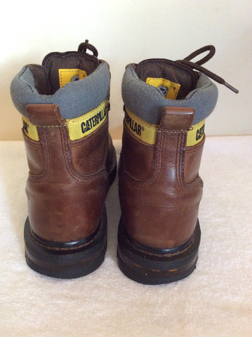 Caterpillar Dark Brown Leather Boots Size 8/42 - Whispers Dress Agency - Sold - 4