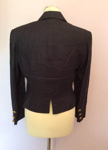 Vintage Jaeger Navy Blue Linen Jacket Size 12 - Whispers Dress Agency - Womens Vintage - 3
