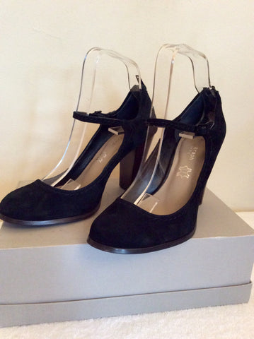 Marks & Spencer Autograph Black Suede Mary Jane Heels Size 5/38 Wider Fit - Whispers Dress Agency - Heels - 4