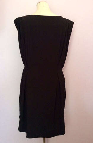 Reiss Black Rio Crepe Draped Shift Dress Size 12 - Whispers Dress Agency - Sold - 5