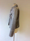 LORI ANN MONTREAL SILVER QUILTED JACKET SIZE 14 - Whispers Dress Agency - Womens Coats & Jackets - 2