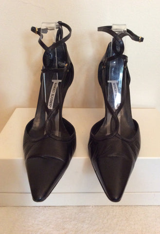 Monolo Blahnik Black Leather Strappy Heels Size 7.5/40.5 - Whispers Dress Agency - Womens Heels - 2