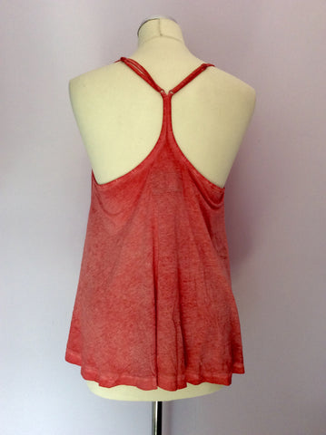 All Saints 'Dano' Coral Pink Sand Blasted Vest Top Size 10 - Whispers Dress Agency - Womens Tops - 2