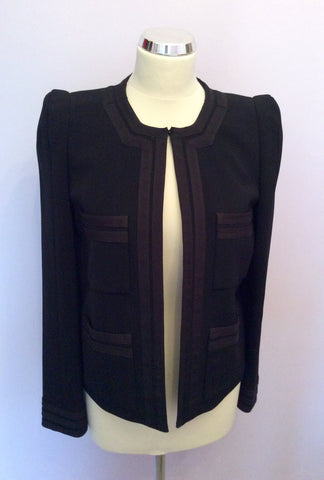 Jaeger Black Wool Box Jacket Size 12 - Whispers Dress Agency - Womens Coats & Jackets - 1