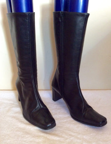 Roland Cartier Black Calf Length Leather Boots Size 5/38 - Whispers Dress Agency - Sold - 3