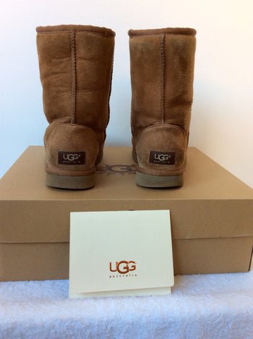 UGG TAN BROWN SHEEPSKIN CLASSIC SHORT BOOTS SIZE 6/39 - Whispers Dress Agency - Sold - 4