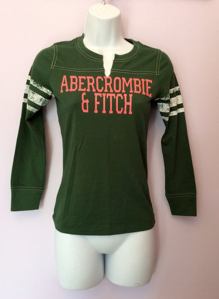 Brand New Abercrombie & Fitch Green Long Sleeve T Shirt Size S - Whispers Dress Agency - Womens T-Shirts & Vests - 1