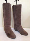 Brand New Richard Draper Brown Suede Sheepskin Lined Boots Size 5/38 - Whispers Dress Agency - Sold - 2