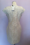 Brand New Reiss Cream Lace Jersey Dress Size 14 - Whispers Dress Agency - Womens Dresses - 7